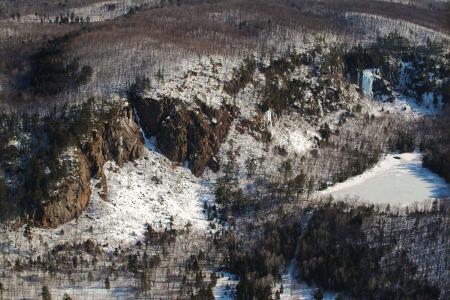Réserve naturelle Alfred-Kelly - vue aérienne en hiver